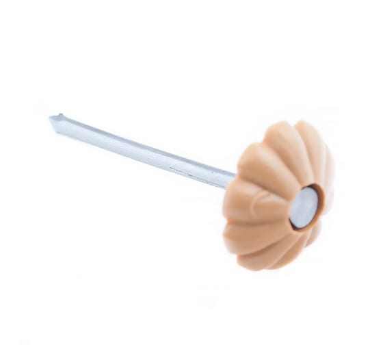 Гвозди декор. с пласт.шляпкой  СТРОЙБАТ  светло коричневый 80шт. 089241