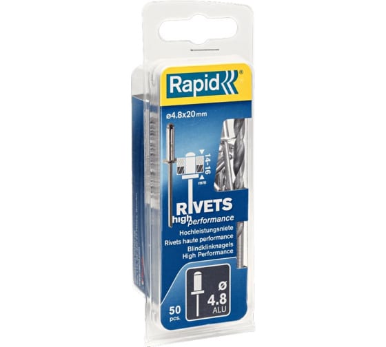 Заклепка алюм/сталь RAPID 4,8х20мм. (50шт)  5000391