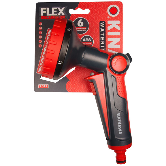 Пистолет-распылитель OKINAWA 6 режимов, пластиковый, с клавишей 2512 в Перми