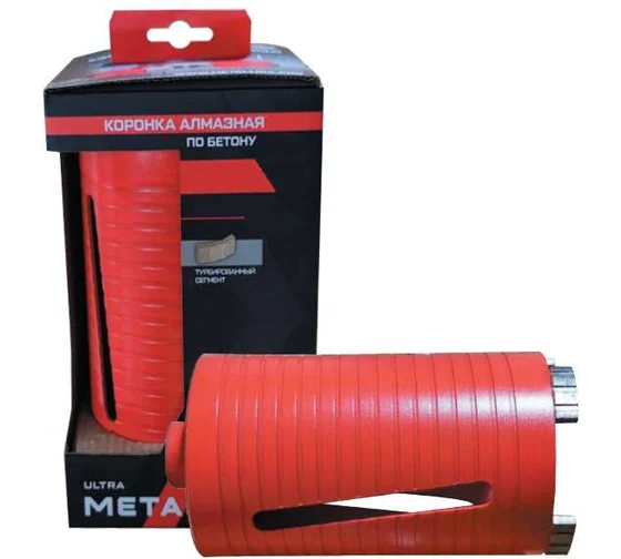 Коронка алмазная сегментная удлиненная METALLICA Ultra  82x150 мм, М16, без хвостовика, по бетону 902257