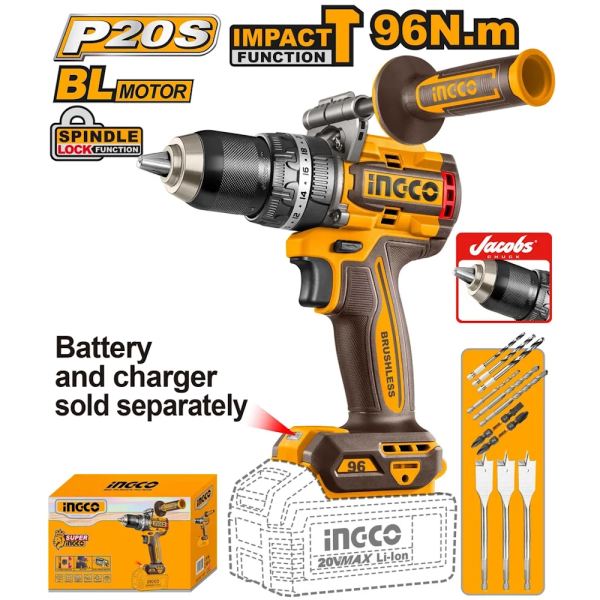 Аккумуляторный ударный шуруповерт INGCO INDUSTRIAL CIDLI209685 в Перми