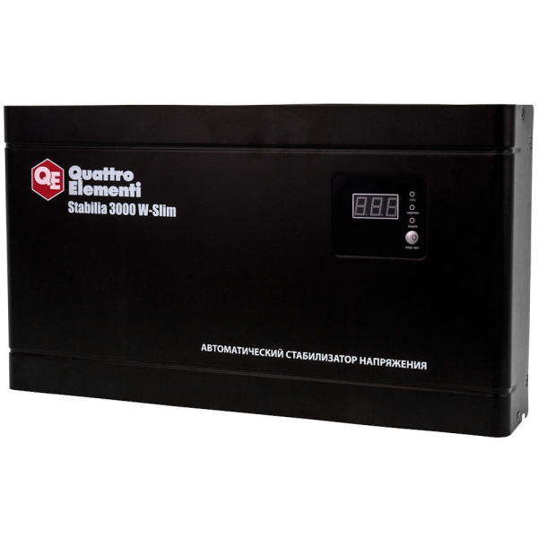 Стабилизатор напряжения Quattro Elementi Stabilia 3000W-Slim (3000 BA, 140-270 B, 8.4кг) настенный  640-537 в Перми