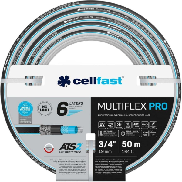 Садовый шланг Cellfast MULTIFLEX ATSV 6 слоев 3/4" 50 m 13-822 в Перми