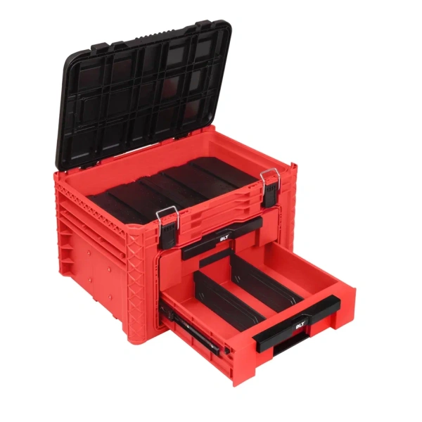 Кейс-тележка для инструментов №1 DLT RED PRO  с выдвижными отсеками 2+1 57х44х42см  4062 в Перми 