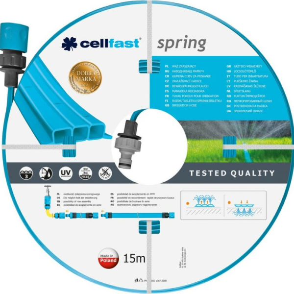 Перфорированный шланг Cellfast SPRING 1/2" 15 м 19-022N в Перми