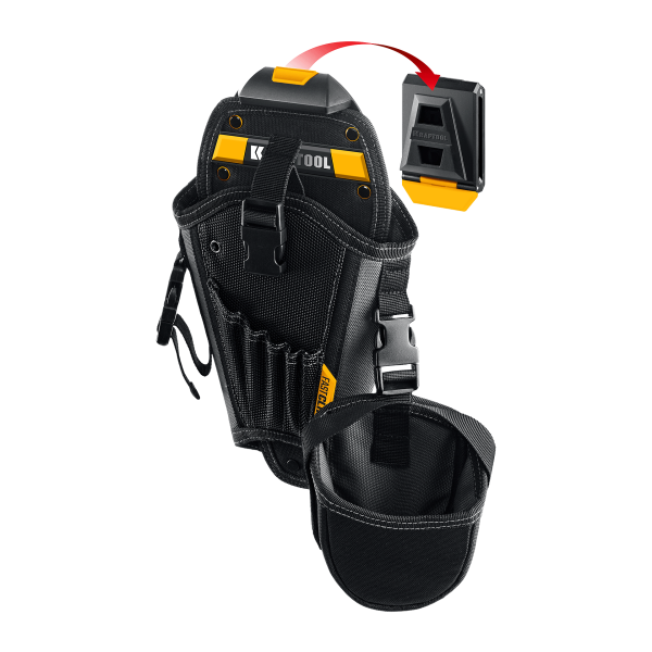 Сумка поясная 5 отделов для бит и сверл "KRAFTOOL" KH-5 +кобура для шуруповерта 38769 в Перми