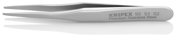 Минипинцет KNIPEX прецизионный, нержавеющая сталь, 70 мм, гладкие прямые игловидные губки, ширина наконечников: 0.18 мм KN-925102 в Екатеринбурге 