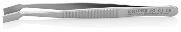 Пинцет KNIPEX универсальный, нержавеющая сталь, 120 мм, гладкие тупые губки под 30°, ширина наконечников: 6 мм KN-920106 в Екатеринбурге 