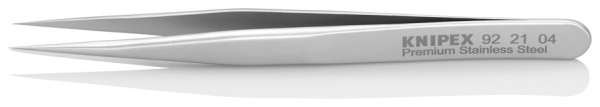 Минипинцет KNIPEX прецизионный, нержавеющая сталь, 90 мм, гладкие прямые игловидные губки, ширина наконечников: 0.15 мм KN-922104 в Екатеринбурге 