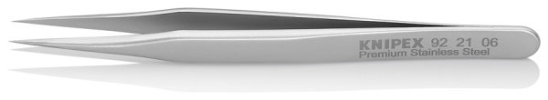 Минипинцет KNIPEX прецизионный, нержавеющая сталь, 80 мм, гладкие прямые игловидные губки, ширина наконечников: 0.13 мм KN-922106 в Екатеринбурге 