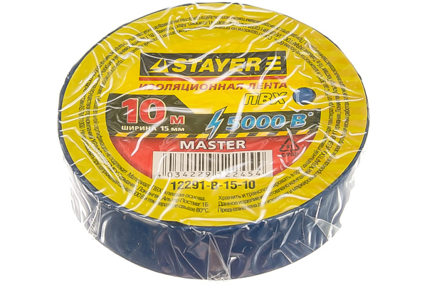 Изолента ПВХ Staer синяя 15х10 12291-В в Перми