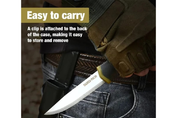 Нож туристический WORKPRO 102мм., пластиковый чехол  WP381010 в Перми 