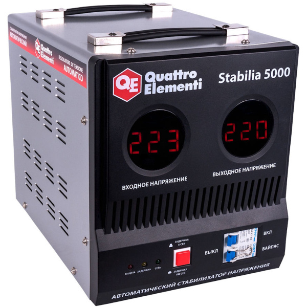 Стабилизатор напряжения Quattro Elementi Stabilia 5000 (5000ВА, 140-270В,байпас, 9,9кг)  772-081 в Перми