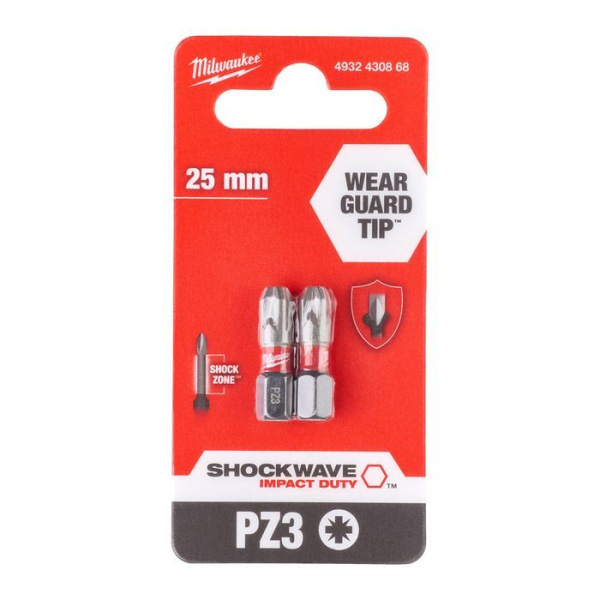 Насадка Milwaukee SHOCKWAVE PZ3 25мм 2шт 4932430868