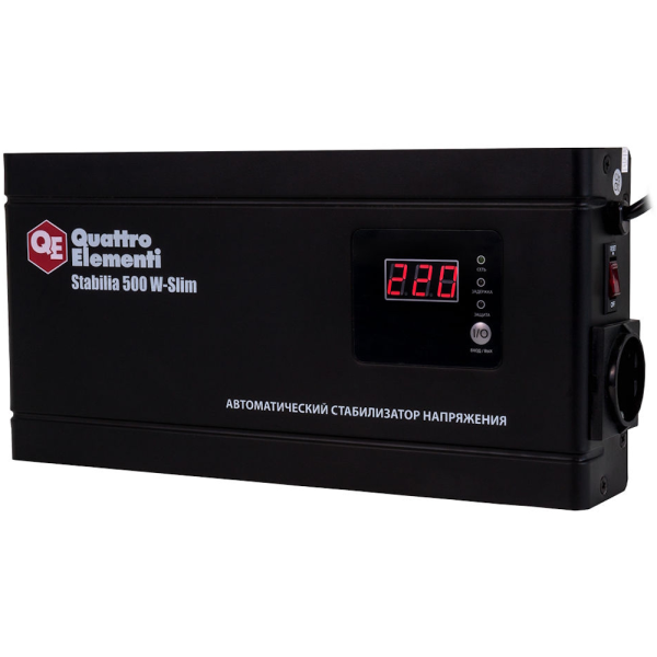 Стабилизатор напряжения Quattro Elementi Stabilia 500W-Slim (500 BA, 140-270 B, 2.3кг) настенный  772-555 в Перми