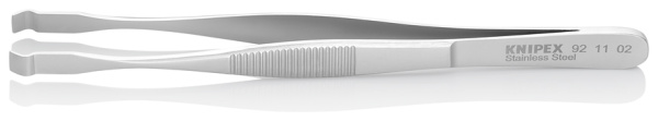 Пинцет KNIPEX позиционный, нержавеющая сталь, 145 мм, гладкие прямые губки, ширина наконечников: 5.5 мм KN-921102 в Екатеринбурге 