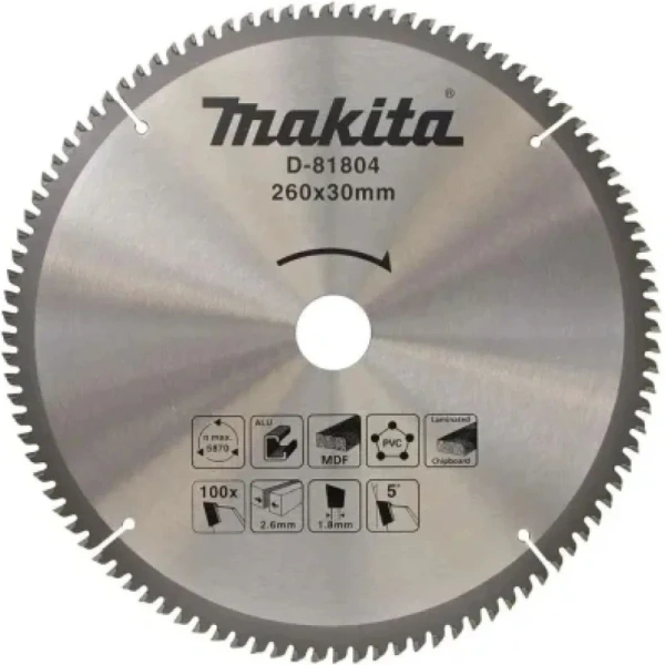 Диск пильный МАКITA 260x30x2.6/1.8x100T  D-81804 в Перми