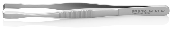 Пинцет KNIPEX позиционный, нержавеющая сталь, 143 мм, гладкие губки под 90°, ширина наконечников: 5.8 мм KN-920107 в Екатеринбурге 