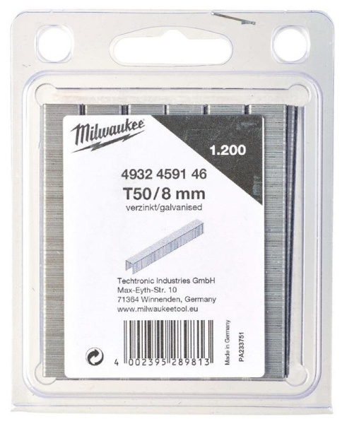 Набор скоб Milwaukee для степлера T50/8мм (1200шт)