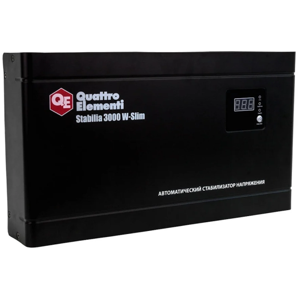Стабилизатор напряжения Quattro Elementi Stabilia 3000W-Slim (3000 BA, 140-270 B, 8.4кг) настенный  640-537 в Перми