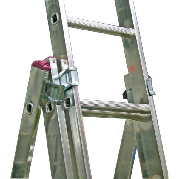 Лестница алюминиевая трехсекционная  с функцией лестничных пролетов KRAUSE CORDA 3х9 010391 в Перми