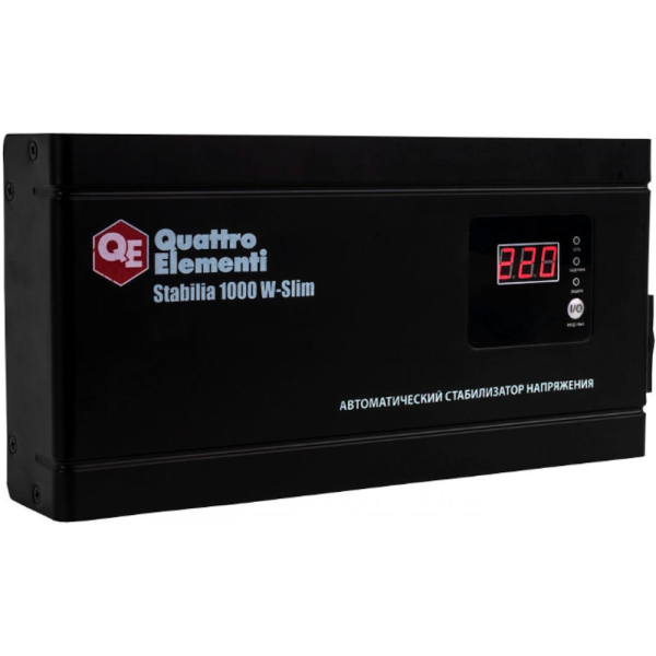Стабилизатор напряжения Quattro Elementi Stabilia 1000W-Slim (1000 BA, 140-270 B, 2.6кг) настенный  772-562 в Перми