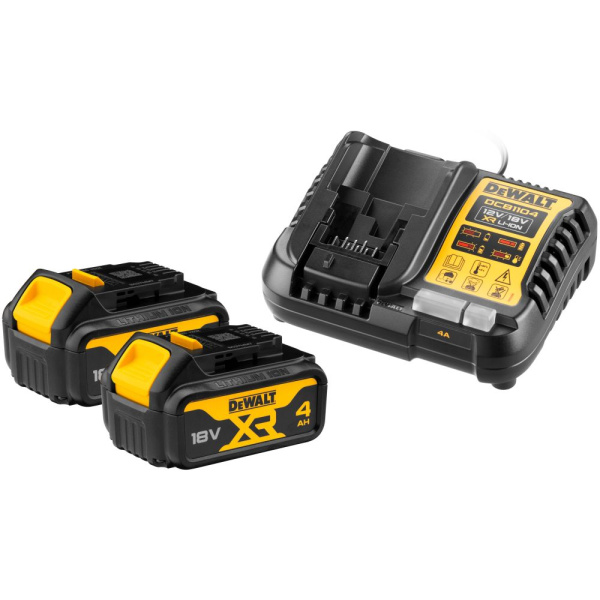 Набор DeWalt 2 АКБ DCB182, Li-Ion, 18 В 4Ач и зарядное устройство DCB1104 DCB1104M2-QW