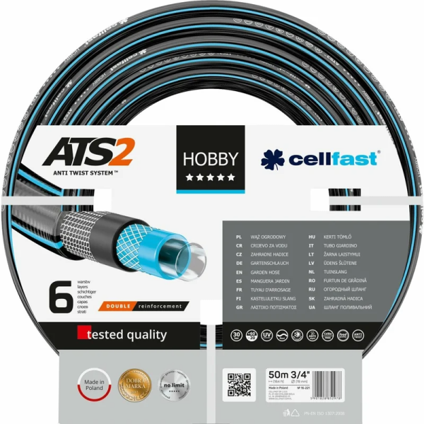 Садовый шланг Cellfast HOBBY ATS2  3/4" 50 м 6 слоев 16-221 в Перми