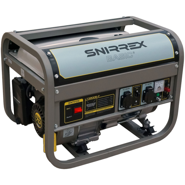 Генератор бензиновый SNIRREX BASIC LT3900B-F 2.8/3.0кВт, 220V, 7,0л.с., руч.стартер, бак 15л., 45кг
