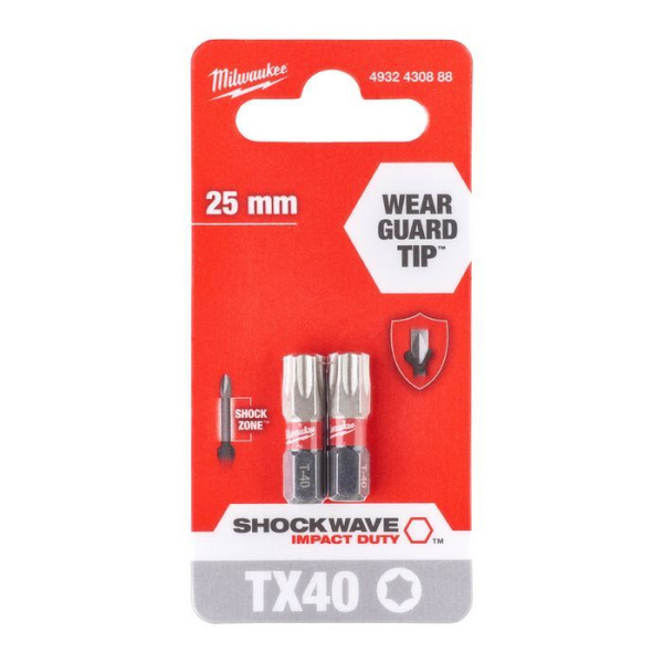 Насадка Milwaukee SHOCKWAVE TX40 25мм (2шт) 4932430888
