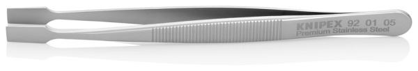 Пинцет KNIPEX универсальный, нержавеющая сталь, 120 мм, гладкие прямые тупые губки, ширина наконечников: 6 мм KN-920105 в Екатеринбурге 