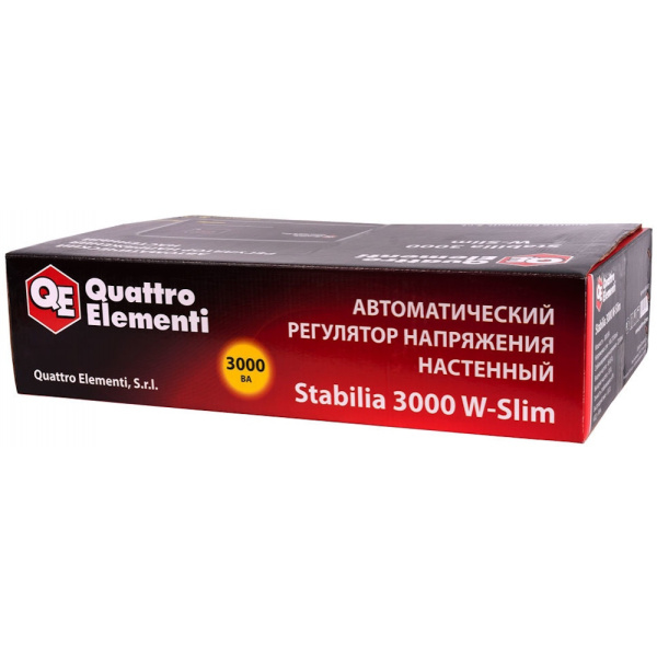 Стабилизатор напряжения Quattro Elementi Stabilia 3000W-Slim (3000 BA, 140-270 B, 8.4кг) настенный  640-537 в Перми