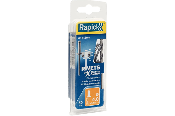 Заклепка нерж/сталь RAPID 4,0х12мм. (50шт)  5000394 в Перми