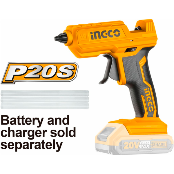 Аккумуляторный термоклеевой пистолет INGCO CGGLI2001 в Перми