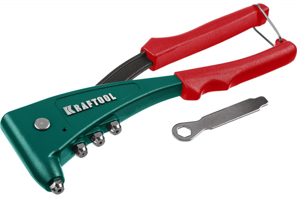 Заклепочник KRAFTOOL под заклепки алюминий сталь и нерж. d. 2.4, 3.2, 4.0, 4.8мм. 31173_z01