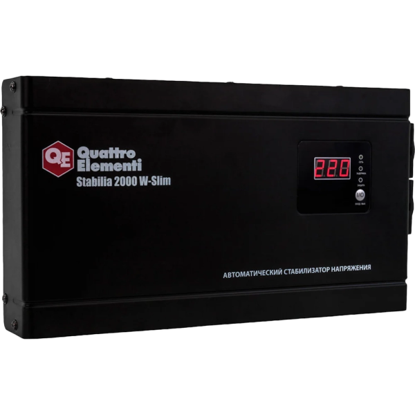 Стабилизатор напряжения Quattro Elementi Stabilia 2000W-Slim (2000 BA, 140-270 B, 4.1кг) настенный  772-586 в Перми
