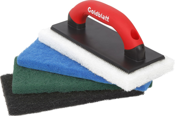 Набор для чистки плитки GOLDBLATT держатель губок + губки разной жесткости 4шт.  G02024 в Перми 