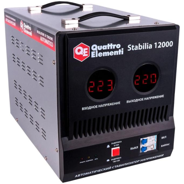 Стабилизатор напряжения Quattro Elementi Stabilia 12000 (12000ВА, 140-270В,байпас, 20,5кг)  772-111 в Перми